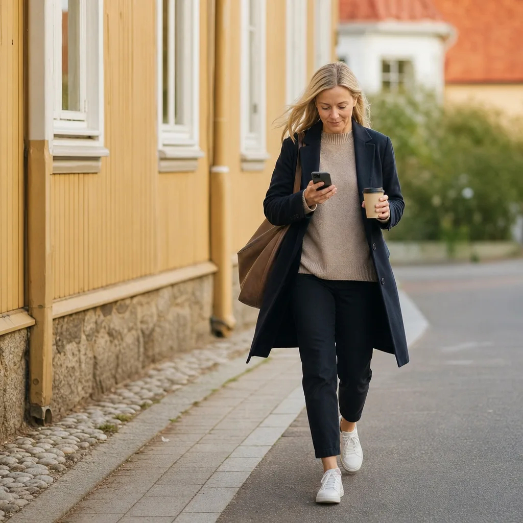 Företagare använder mobilen