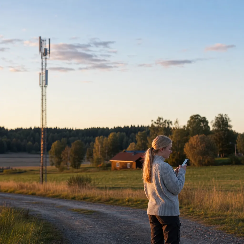 Mobilmast som ger bred täckning på landet
